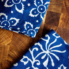 Load image into Gallery viewer, Indigo Blue Block Print Napkins - Set of 4
