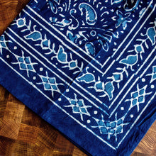 Load image into Gallery viewer, Indigo Blue Block Print Tablecloth
