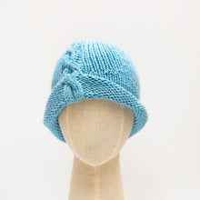Load image into Gallery viewer, Light Blue Handknit Cloche
