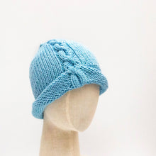 Load image into Gallery viewer, Light Blue Handknit Cloche
