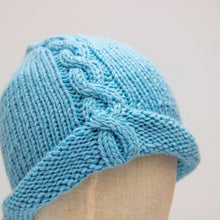 Load image into Gallery viewer, Light Blue Handknit Cloche
