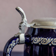 Load image into Gallery viewer, Small Blue Stein with Silver Trim
