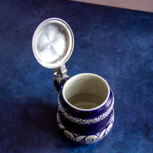 Load image into Gallery viewer, Small Blue Stein with Silver Trim
