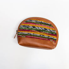 Load image into Gallery viewer, Leather &amp; Recycled Sari Pouch
