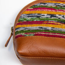 Load image into Gallery viewer, Leather &amp; Recycled Sari Pouch
