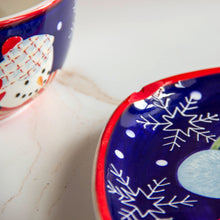 Load image into Gallery viewer, Snowman Plate - Ear Muffs and Plaid Scarf

