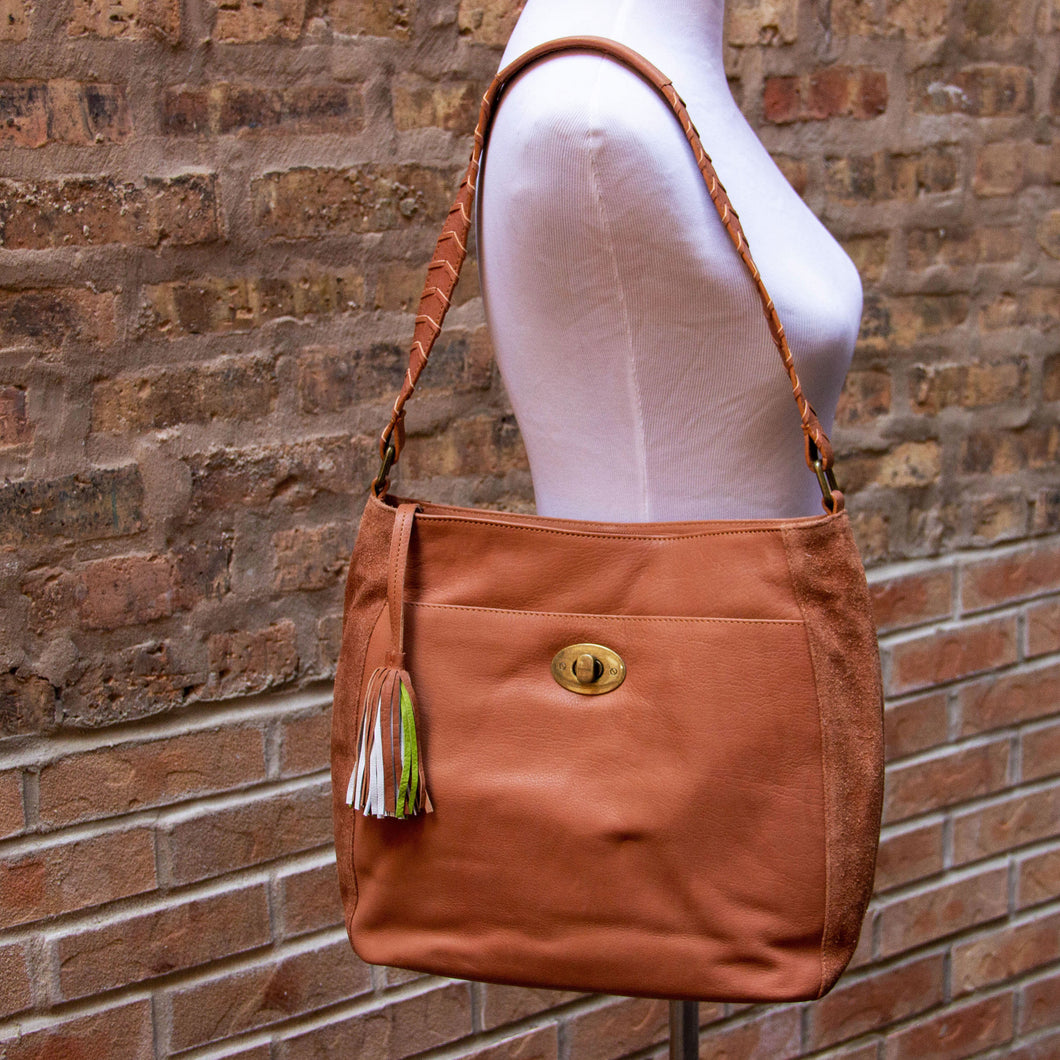 Leather & Suede Shoulder Bag
